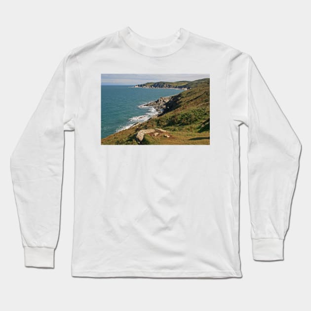 Rockham Bay & Bull Point, North Devon Long Sleeve T-Shirt by RedHillDigital